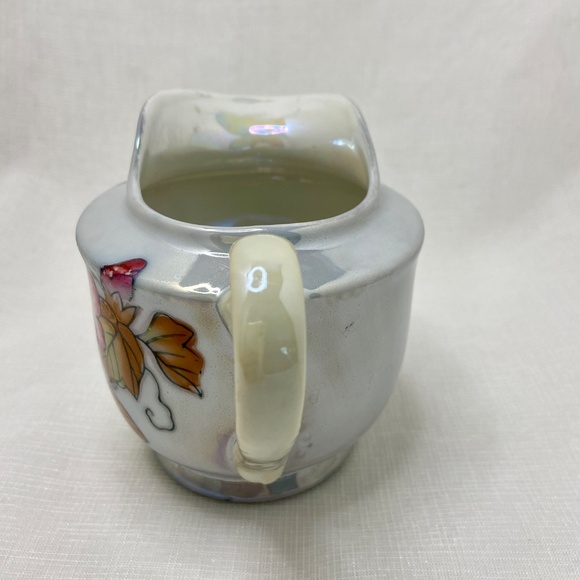 Vintage Asian Creamer Lusterware Hand Painted Floral Design - Picture 2 of 11